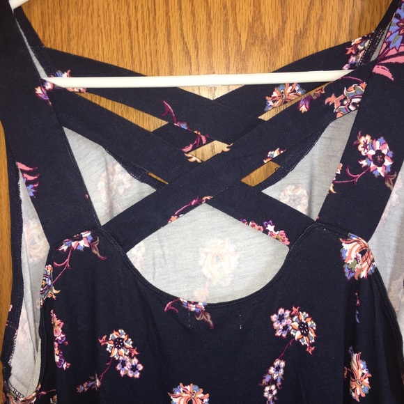 Maurices cross front tank dress blue paisley - Picture 3 of 8